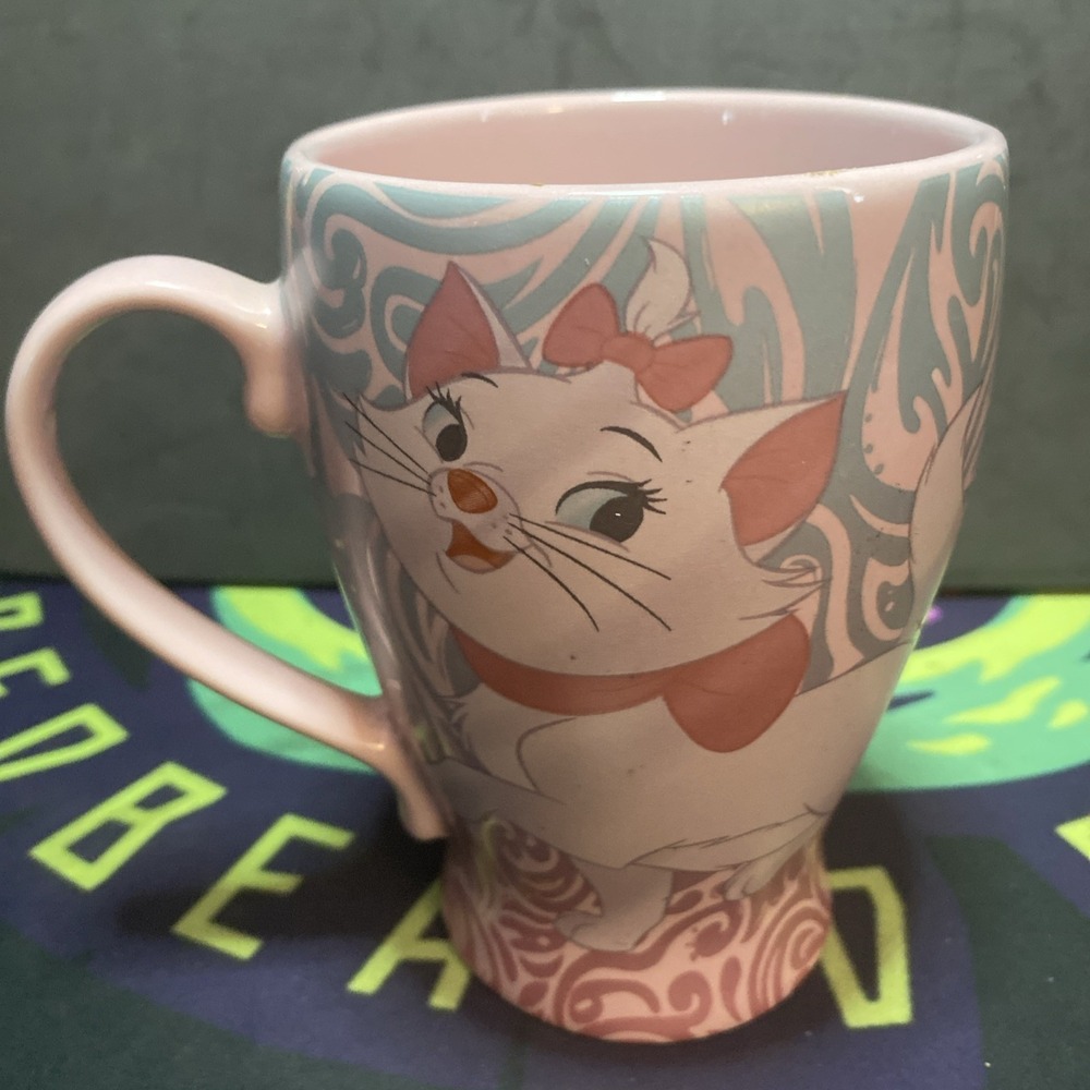Rare Disney Store Mug The Aristocats Pink Pearlescent Marie Tea Coffee Mug